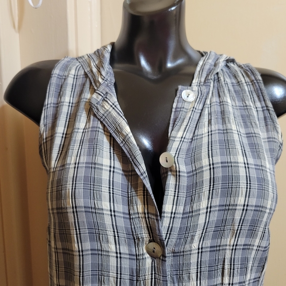 Vtg Supply & Demand Sleeveless Hooded Button Down Shift Dress Made in USA - Picture 3 of 6